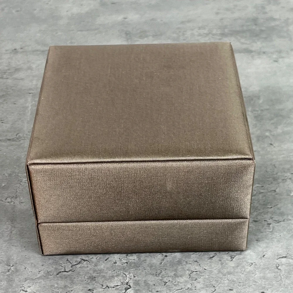 La Perla Di Capri‎ Luxury Jewelry Box Bronze Satin Ring Pendant Gift Case Italy